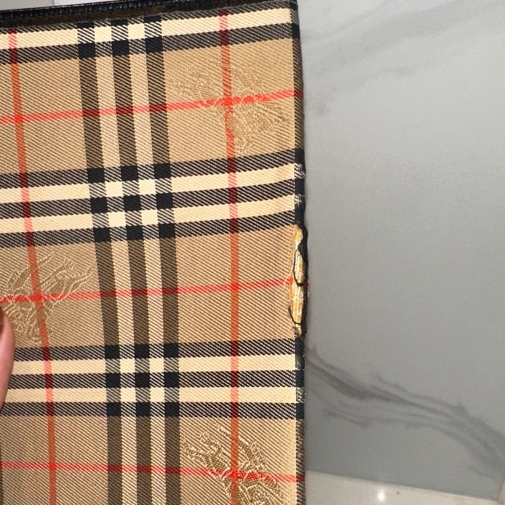 Burberry Beige and Black Plaid Passport Holder - Picture 6 of 10